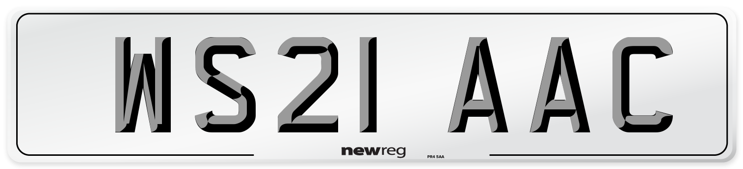 WS21 AAC Number Plate from New Reg